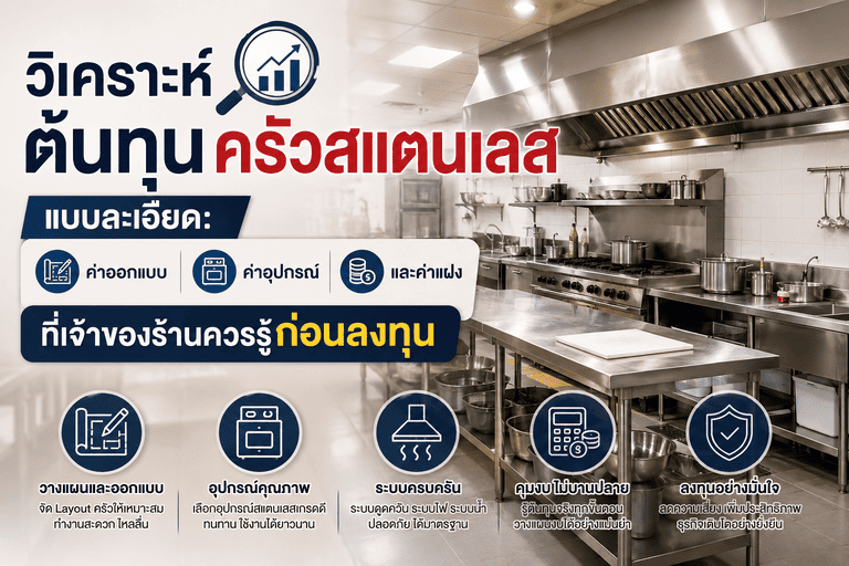 วิเคราะห์ต้นทุนครัวสแตนเลสสำหรับร้านอาหาร